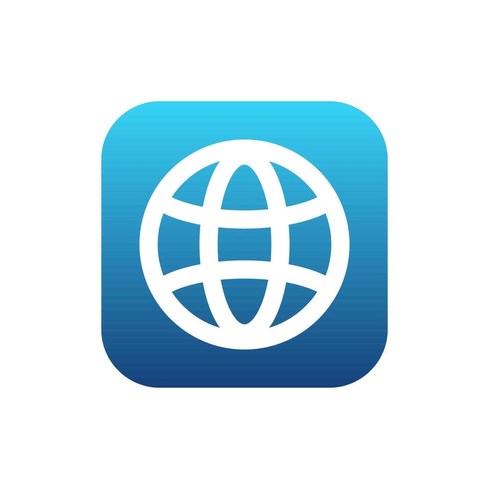 Browser application for mobile phone. Internet icon in blue style. vector