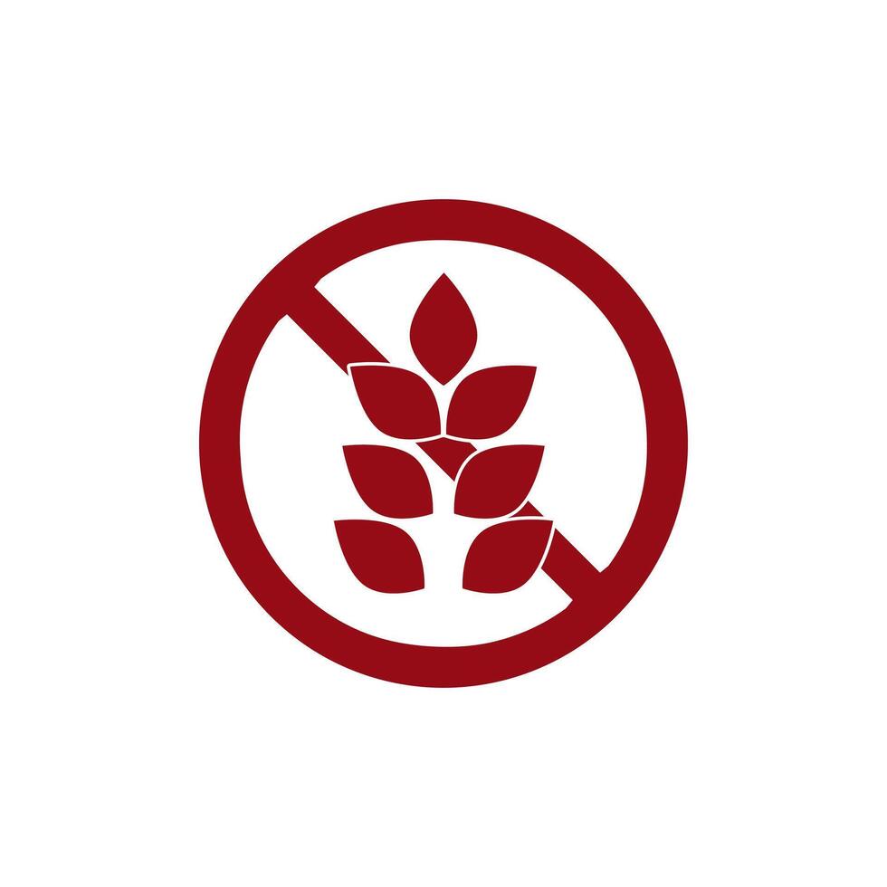 Ban gluten icon. Forbidden wheat sign. vector