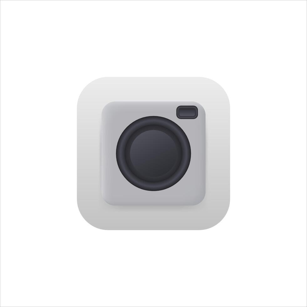 Icon of photo application in gray color with gradient for mobile phone. vector