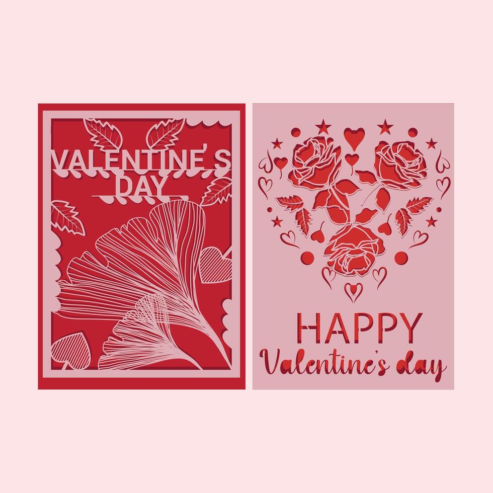 Valentine's day gift card illustration design. vector