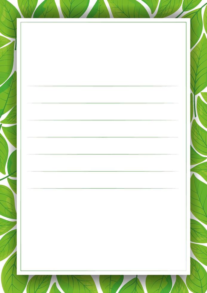 Vertical frame or borders made of green leaves. A green foliage frame with place for text. Seasonal colorful boarder for cards, invitations, certificate, voucher. vector