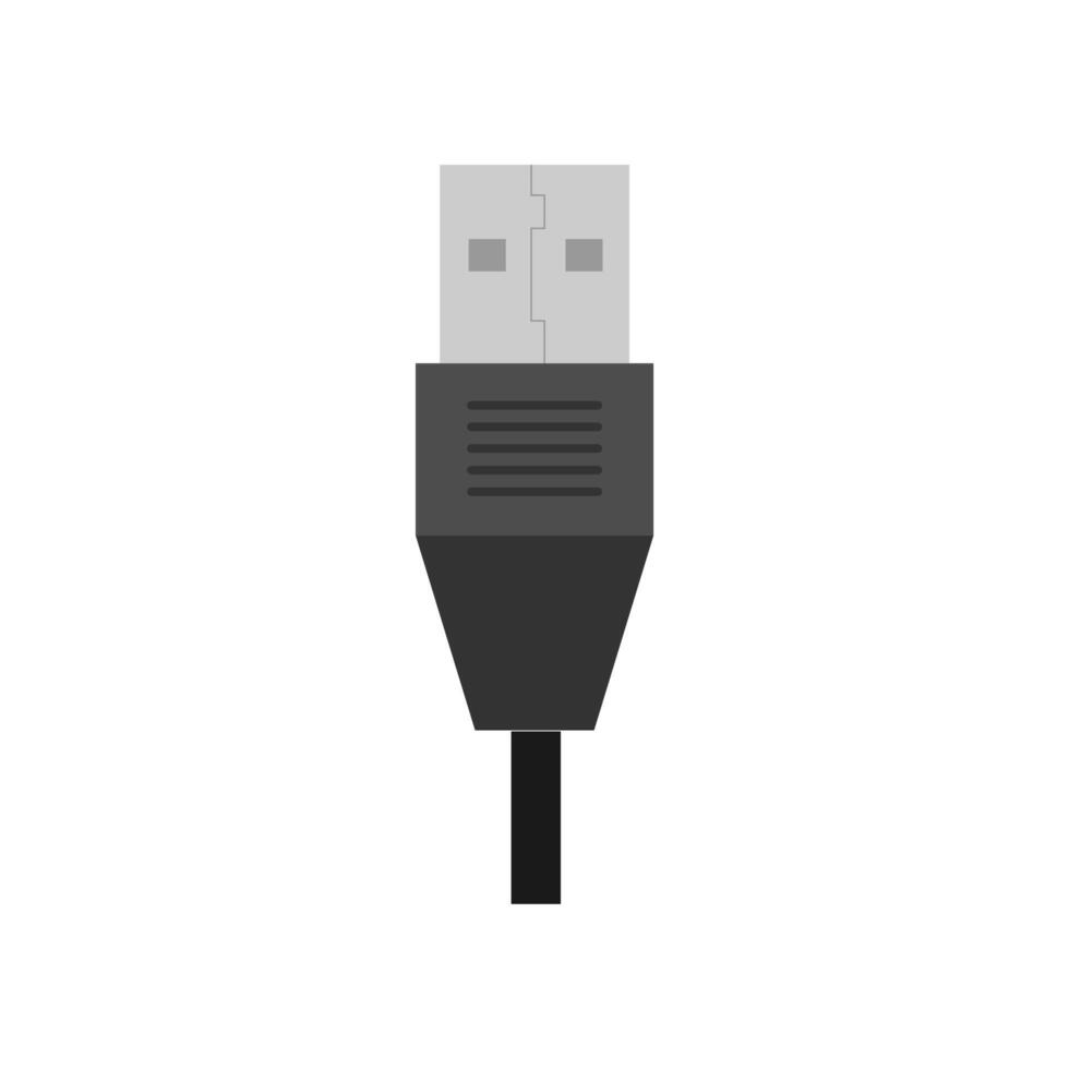 USB port flat design illustration. USB connector for mobile phone. socket plug in for gadget and electronics device. USB charging plug. vector