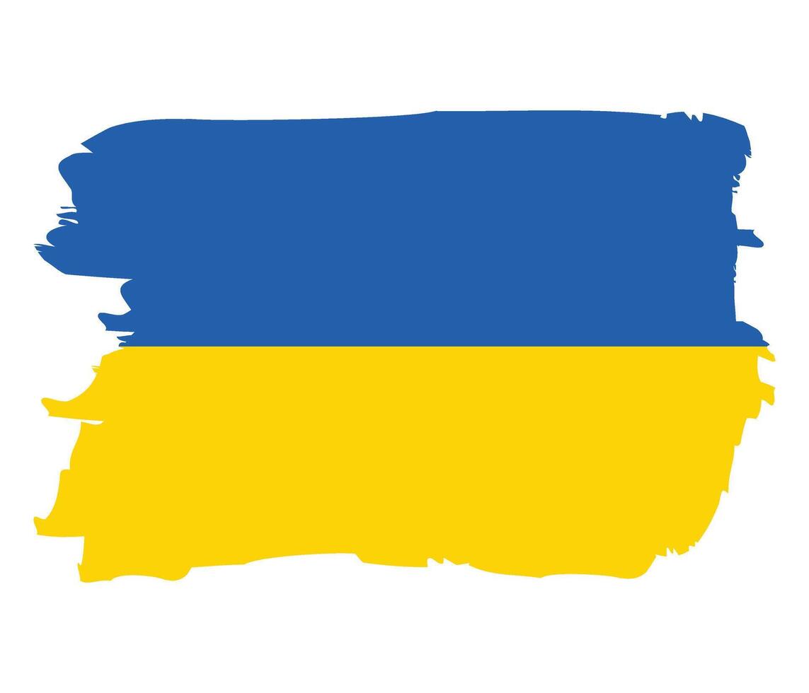 Flag of Ukraine with brush stroke. National heart icon symbol isolated on white. illustration vector