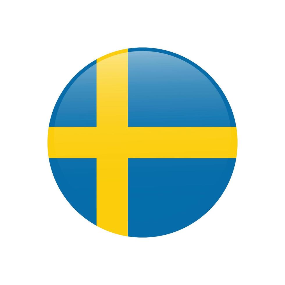 National flag icon of Sweden. Isolated on white illustration. vector