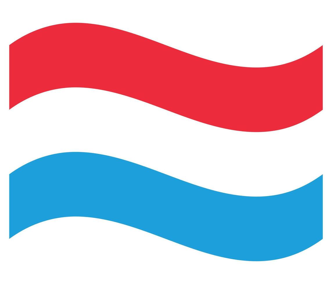 Waving Flag of Luxembourg on White Background. Illustration vector