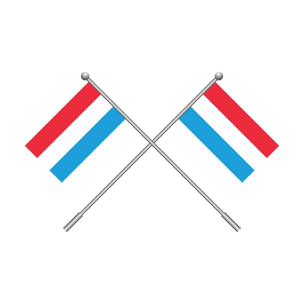 National Flag of Luxembourg Isolated on White Background. Illustration vector