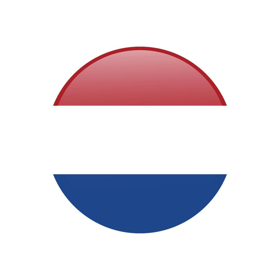 Circle icon flag of the Netherlands. Isolated on white illustration vector