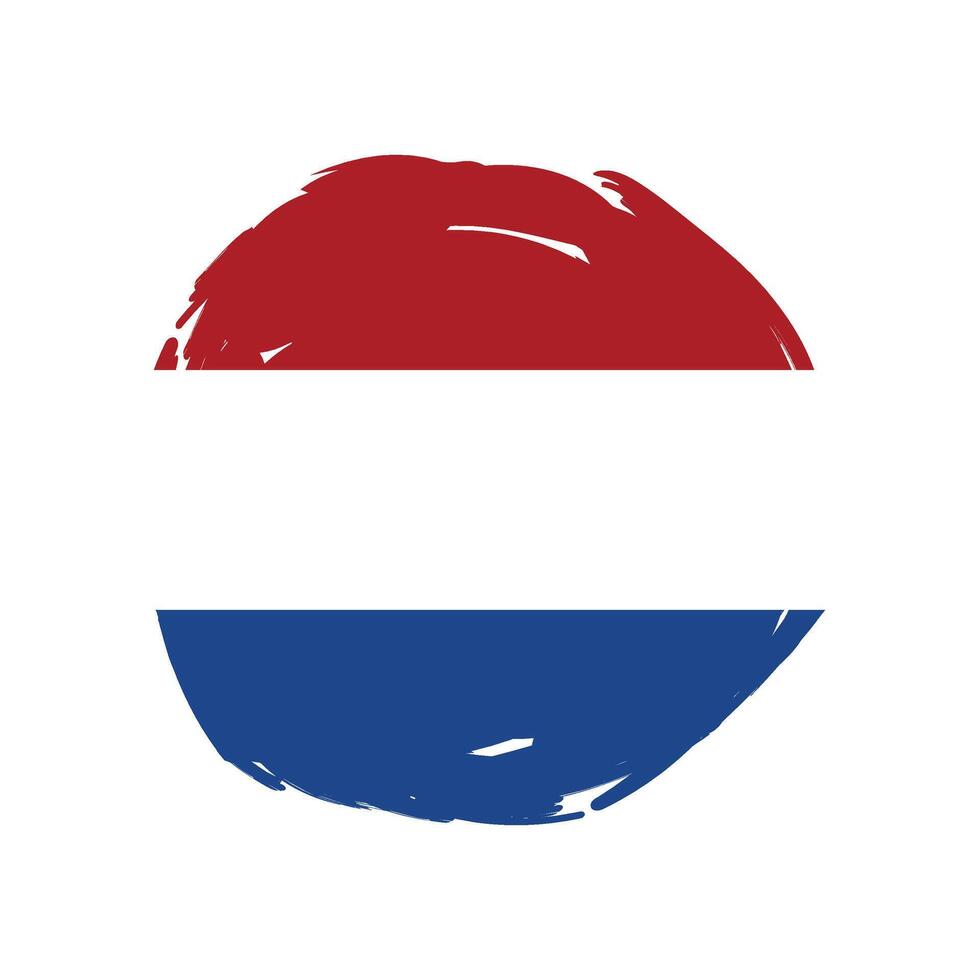 Flag of the Netherlands with brush stroke isolated on white background. illustration vector