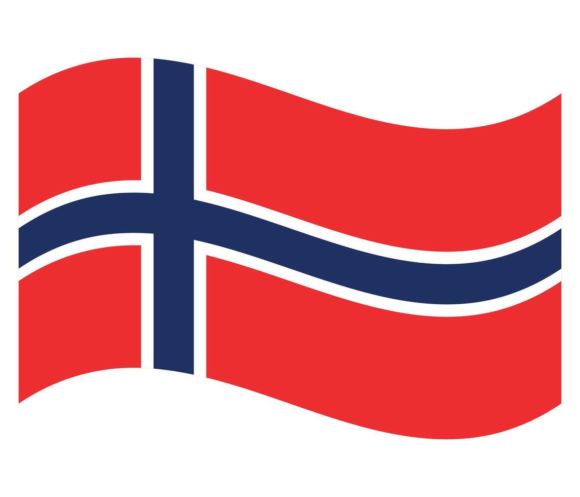 Norway waving flag. Isolated on white background illustration vector
