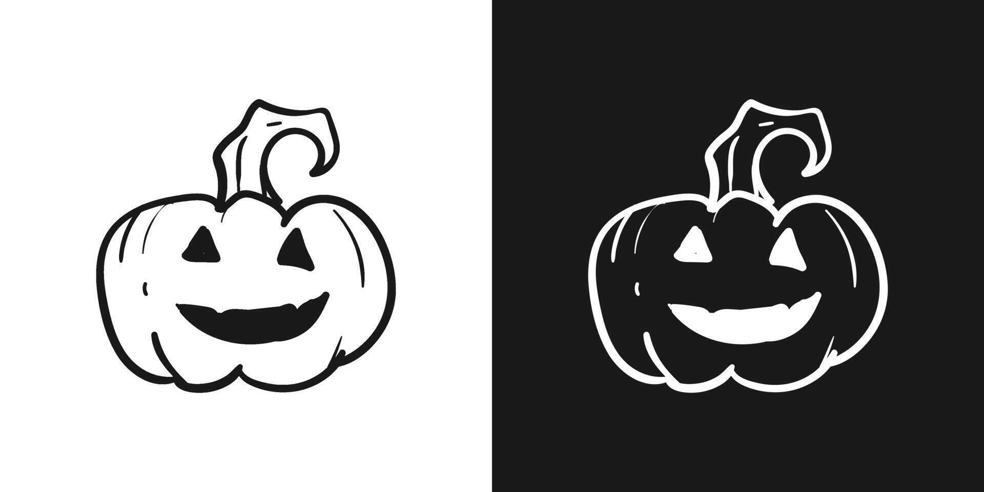 Halloween pumpkins icon set isolated on white background. illustration vector