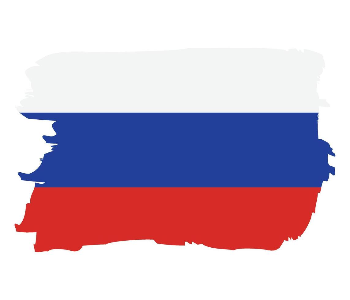 Flag of Russia white brush stroke isolated on white background. illustration. vector