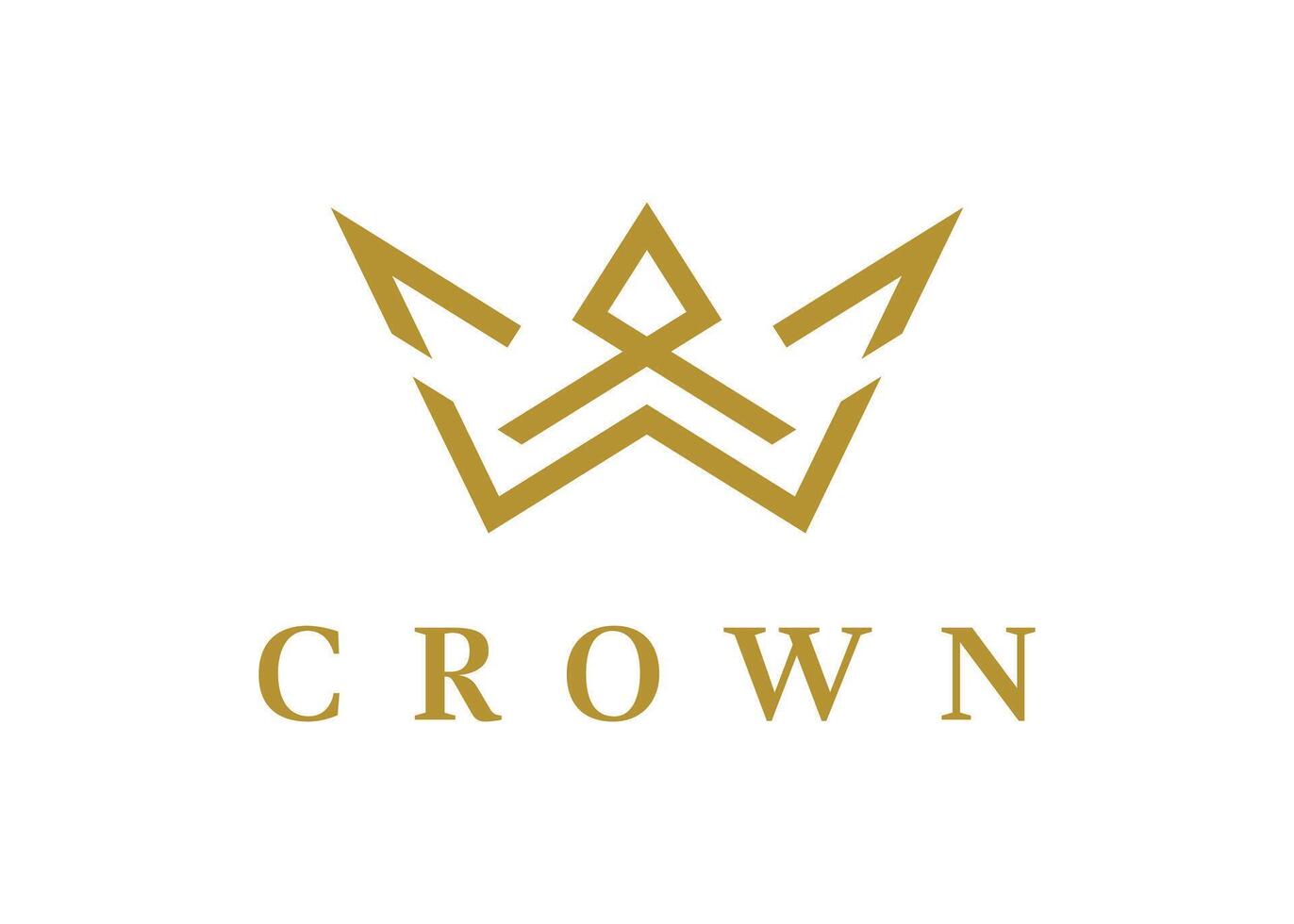 Abstract crown logo design template. Royal golden crown logo illustration. vector