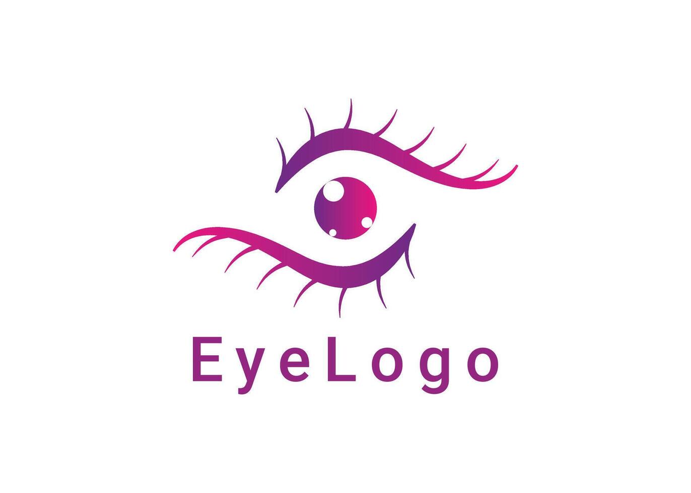 Eye logo icon symbol design with eyeball and eyebrow concept for medical and eyecare clinics. vector