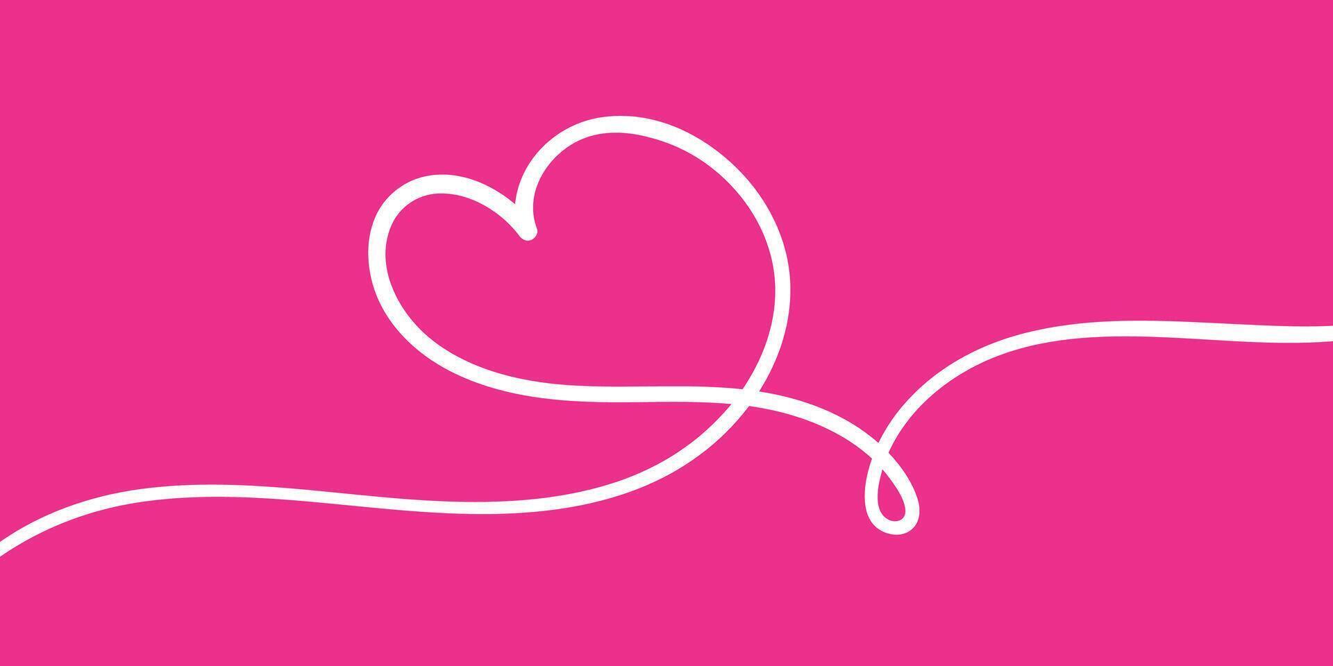 Valentines continuous line heart shape background. illustration vector