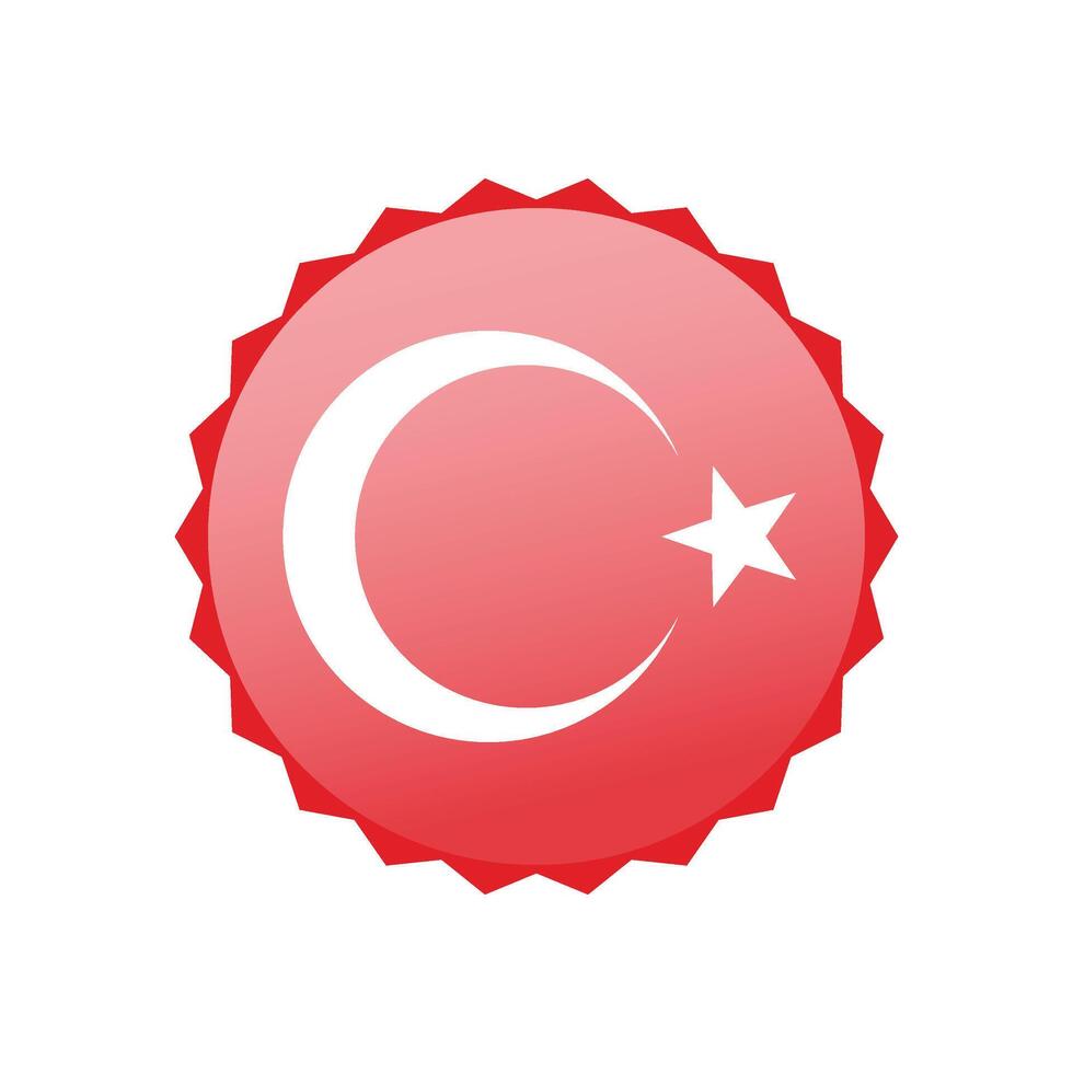 National flag of Turkey isolated on white. illustration vector