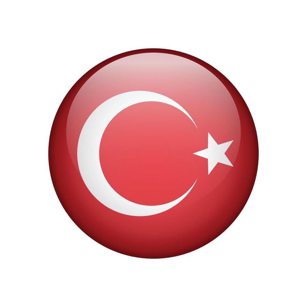 National flag of Turkey isolated on white. illustration vector