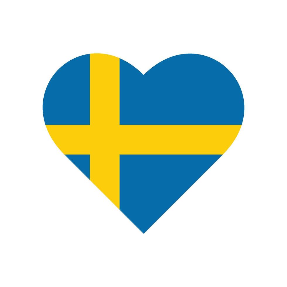 Love flag icon of Sweden isolated on white. illustration. vector