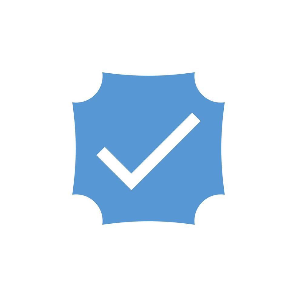 Verified blue icon isolated on white. illustration vector