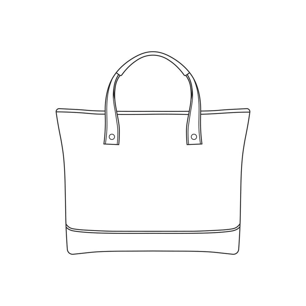 Hand drawn kids drawing tote bag flat cartoon isolated vector