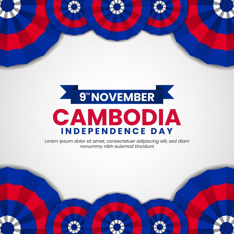 Cambodia Independence day with unique flag ornament banner Background Design and copy space area vector