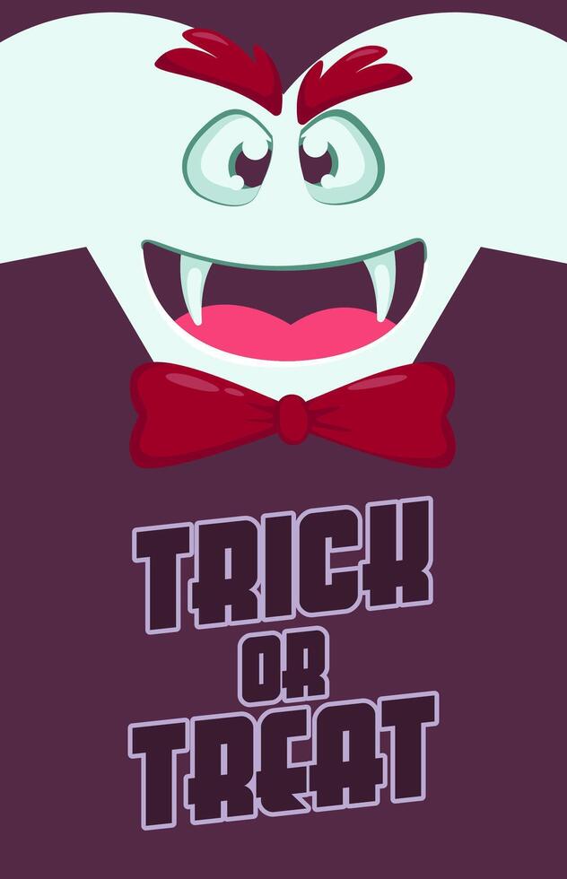 halloween vertical banner with vampire cartoon and blank space area vector