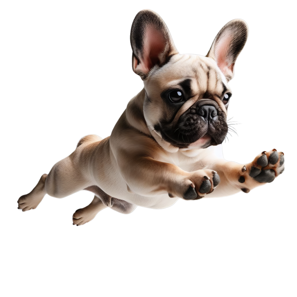 Happy French Bulldog Puppy Playing on a Transparent Background png