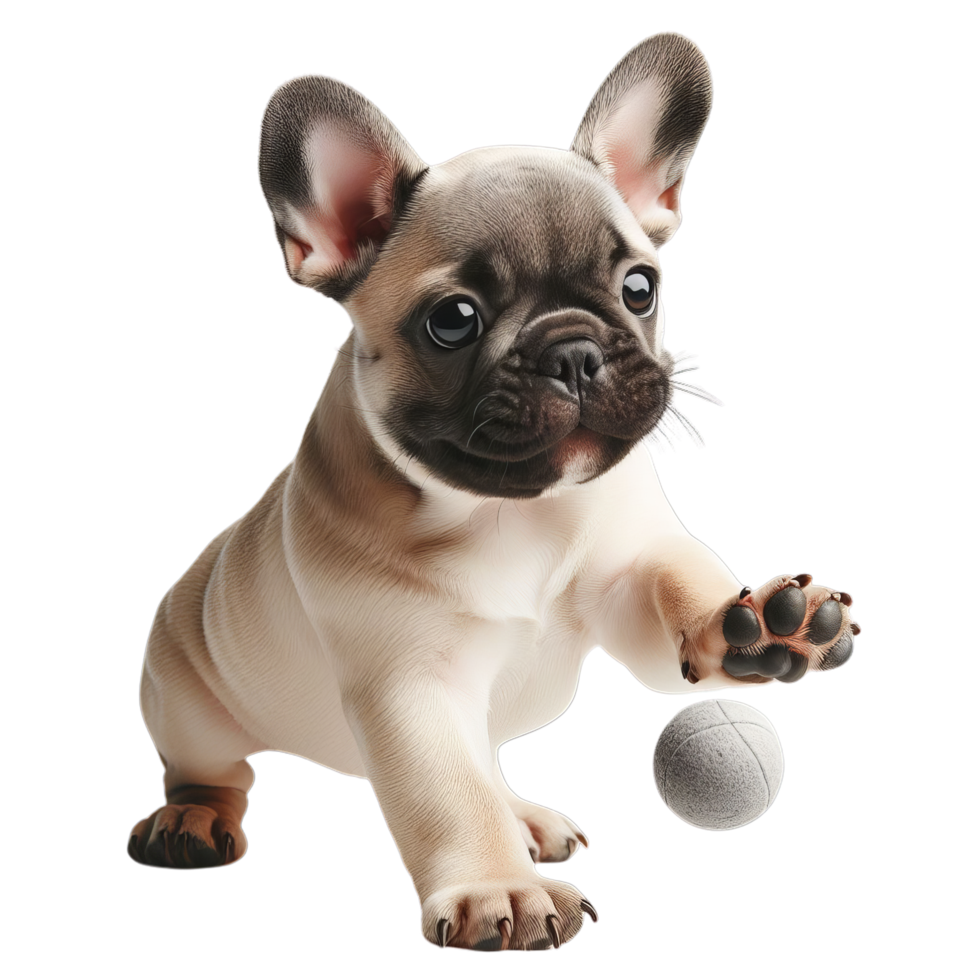 Adorable French Bulldog with Ears Up on a Transparent Background png