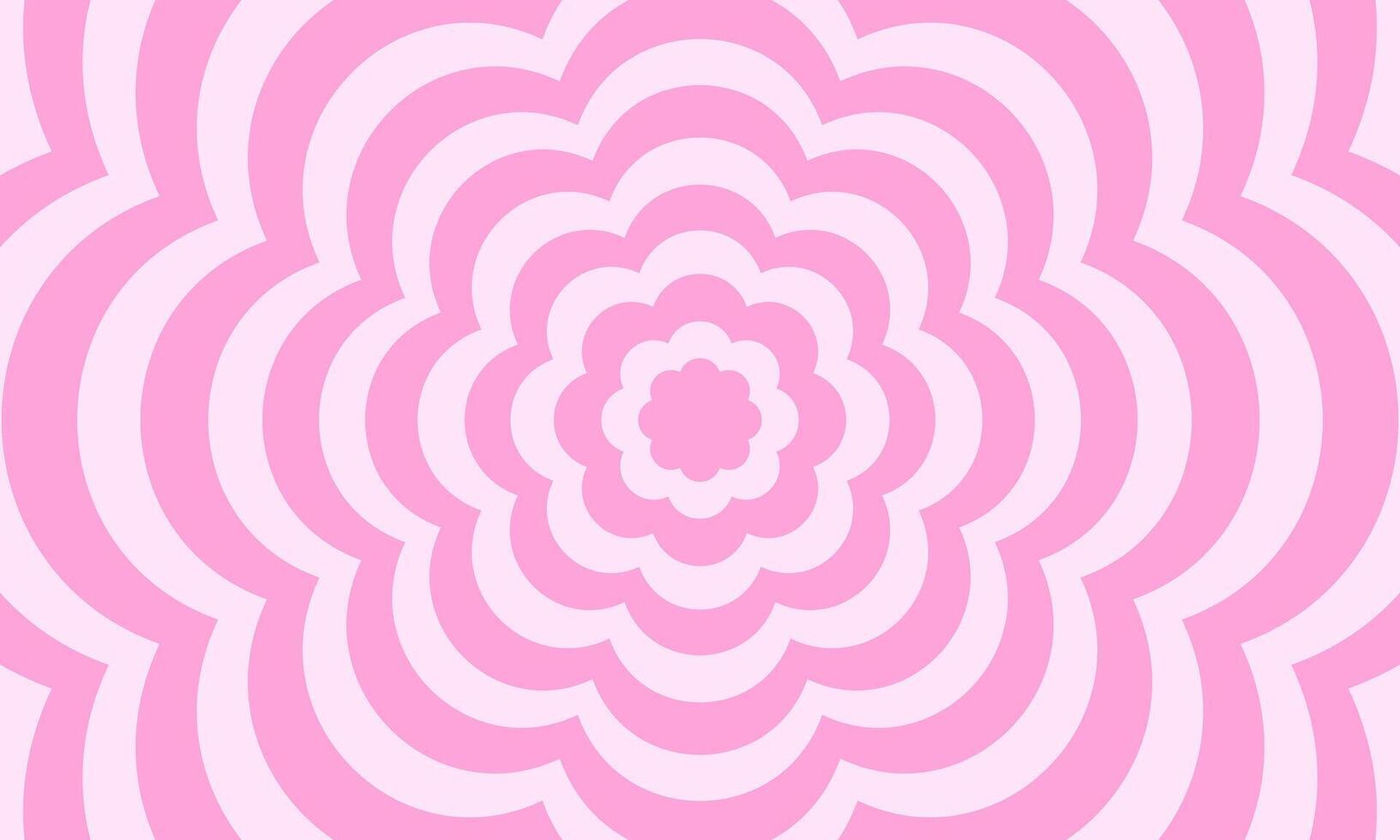 Groovy psychedelic pattern in y2k style. Repeating pink flowers background in trendy retro 2000s design vector