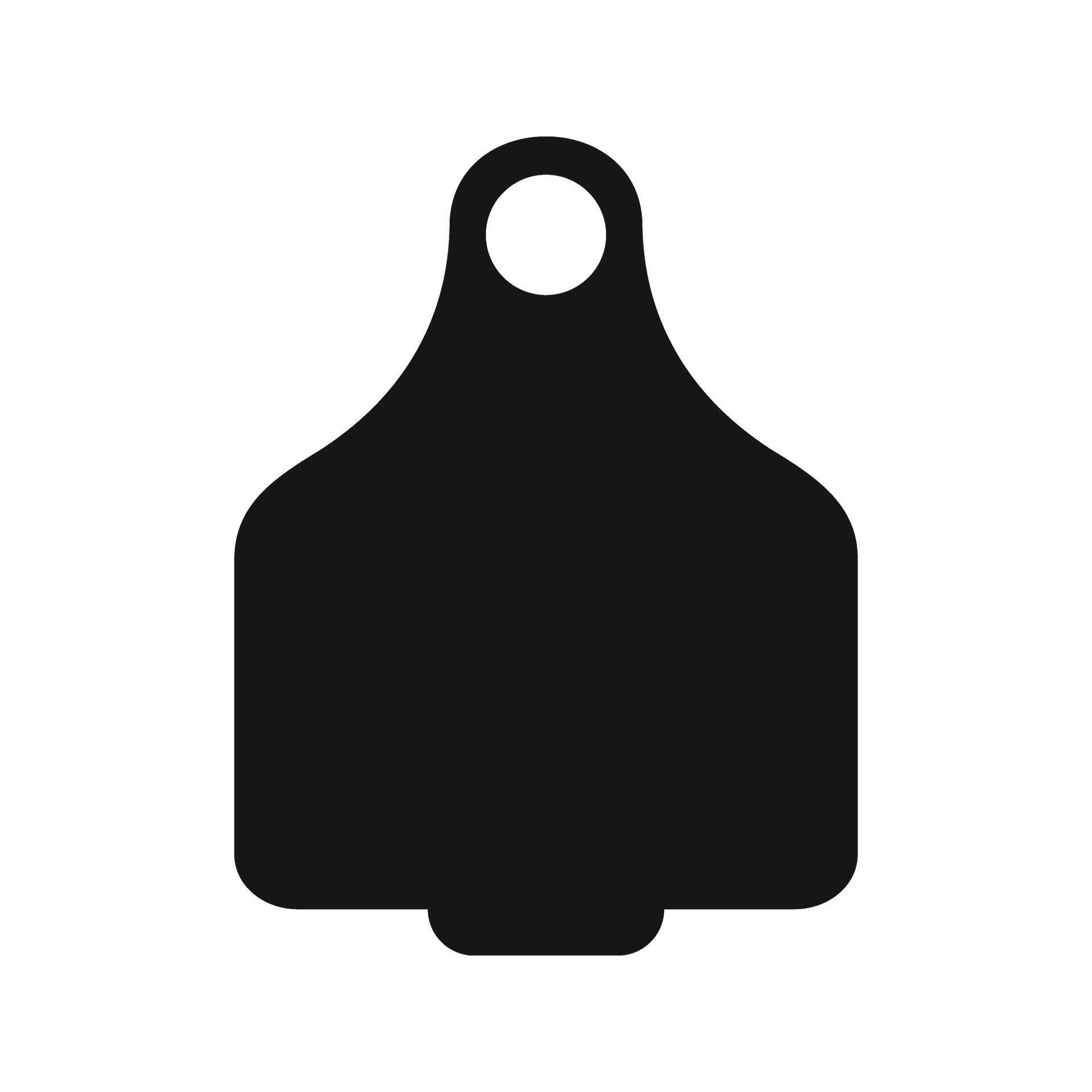Ear tag for cattle template Blank black identification label for farm
