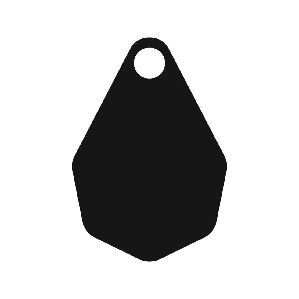 Template of ear tag for cattle. Blank black identification label for farm animals. Earmark mockup for livestock vector