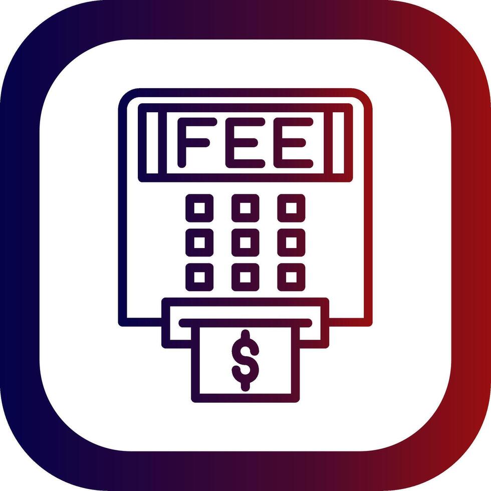 Atm Fees Line Gradient Round Corner vector