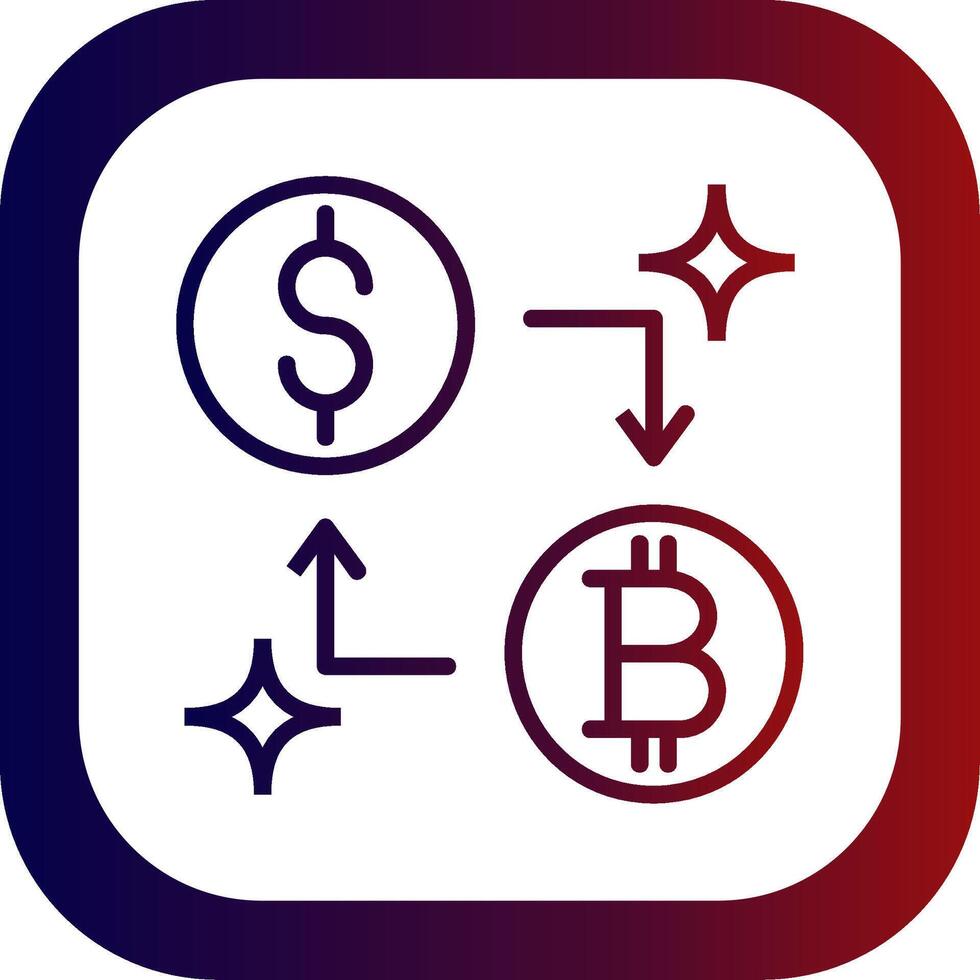 Currency Exchange Line Gradient Round Corner vector