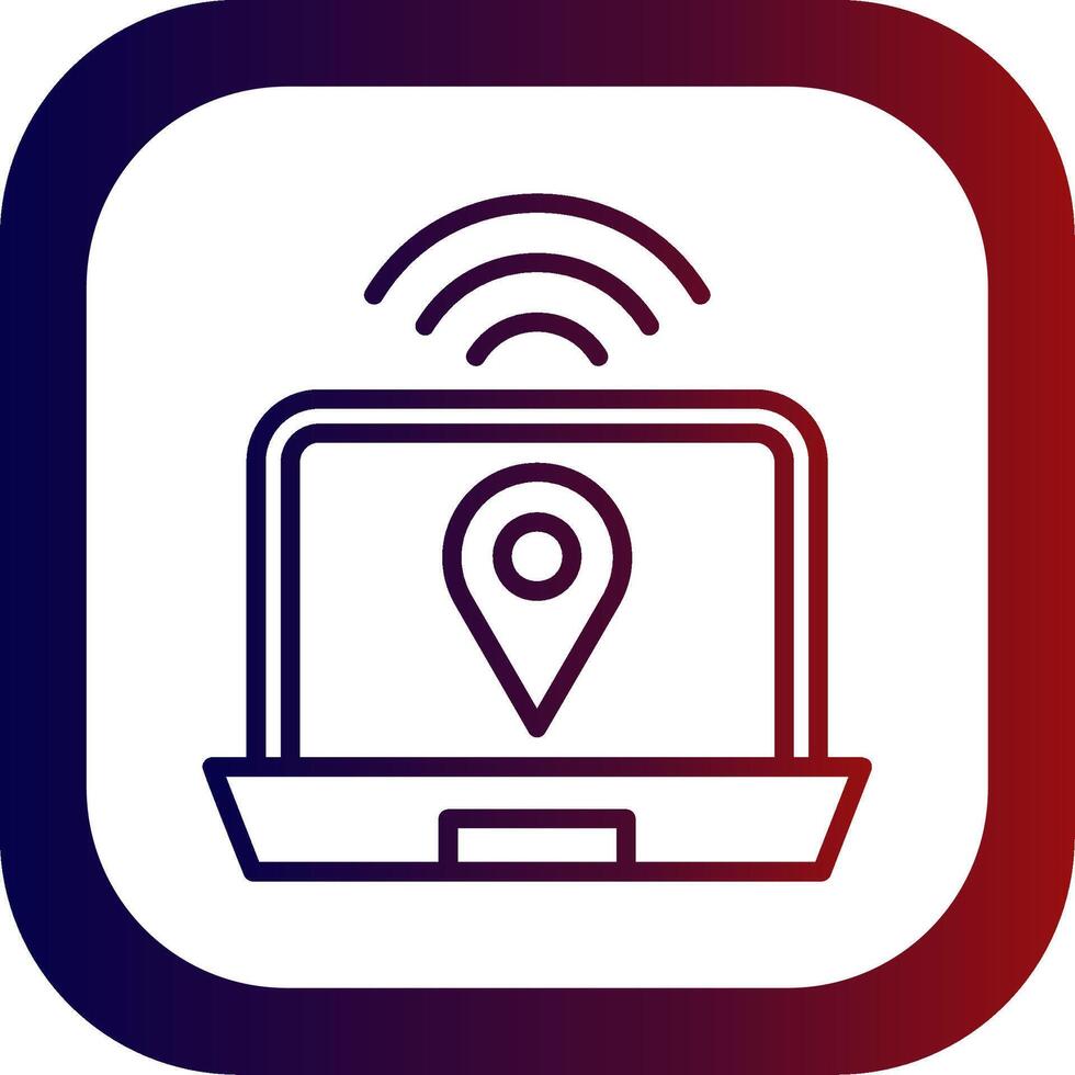 Digital Nomad Hub Line Gradient Round Corner vector