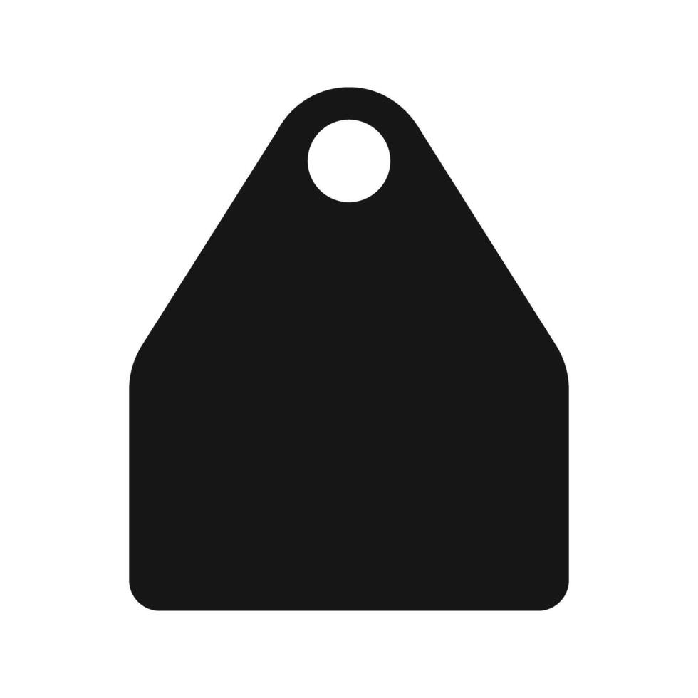 Eartag mockup for cattle. Blank black identification label for farm animals. Livestock earmark vector