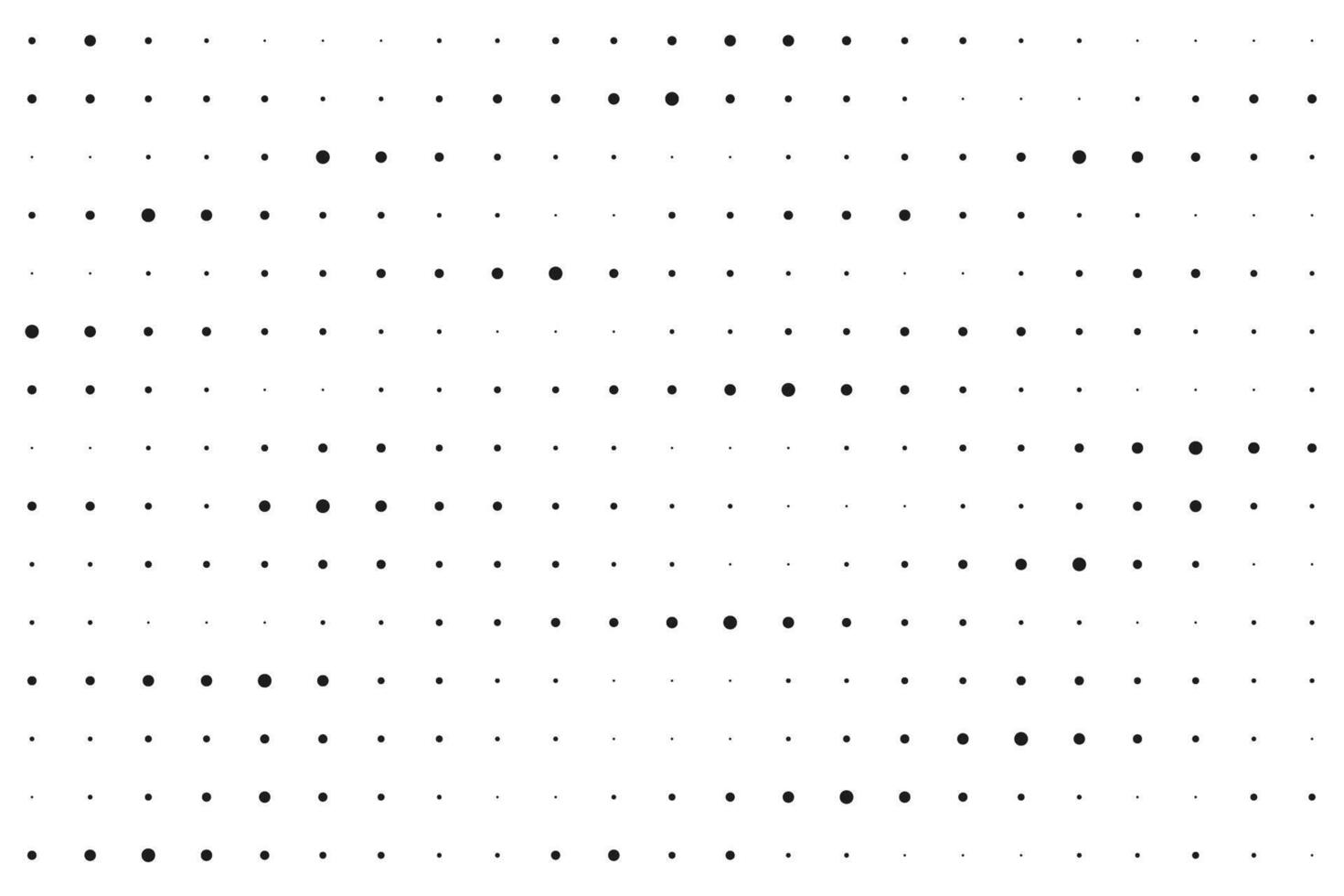 Dot grid halftone seamless pattern. Different sized round points background. Abstract monochrome retro texture. Dotty perforated surface vector