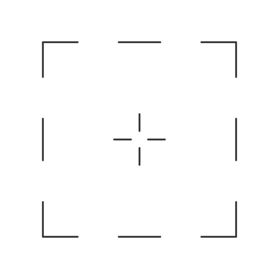Target icon. Bullseye symbol. Aim crosshair sign of viewfinder, sniper weapon, military optic. Focus, goal, shot pictogram vector