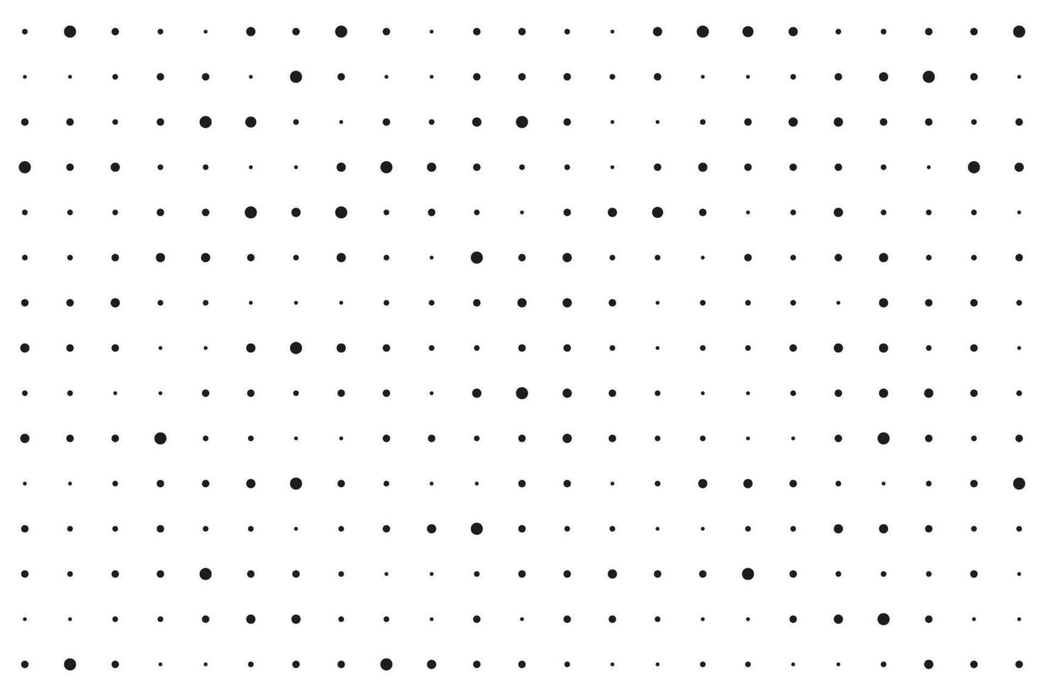 Dot grid halftone background. Different sized round points seamless pattern. Abstract monochrome retro texture. Dotty perforated surface vector