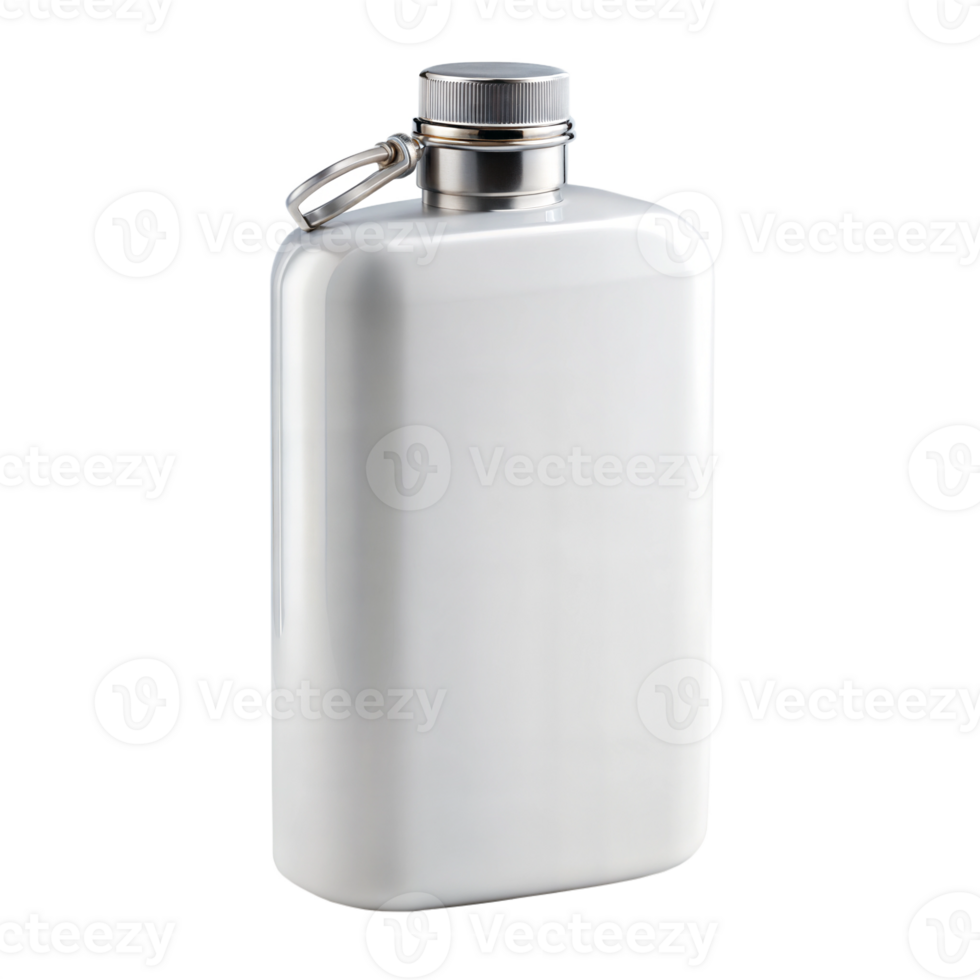 Stainless steel flask designed for portable drinking and hydration. png