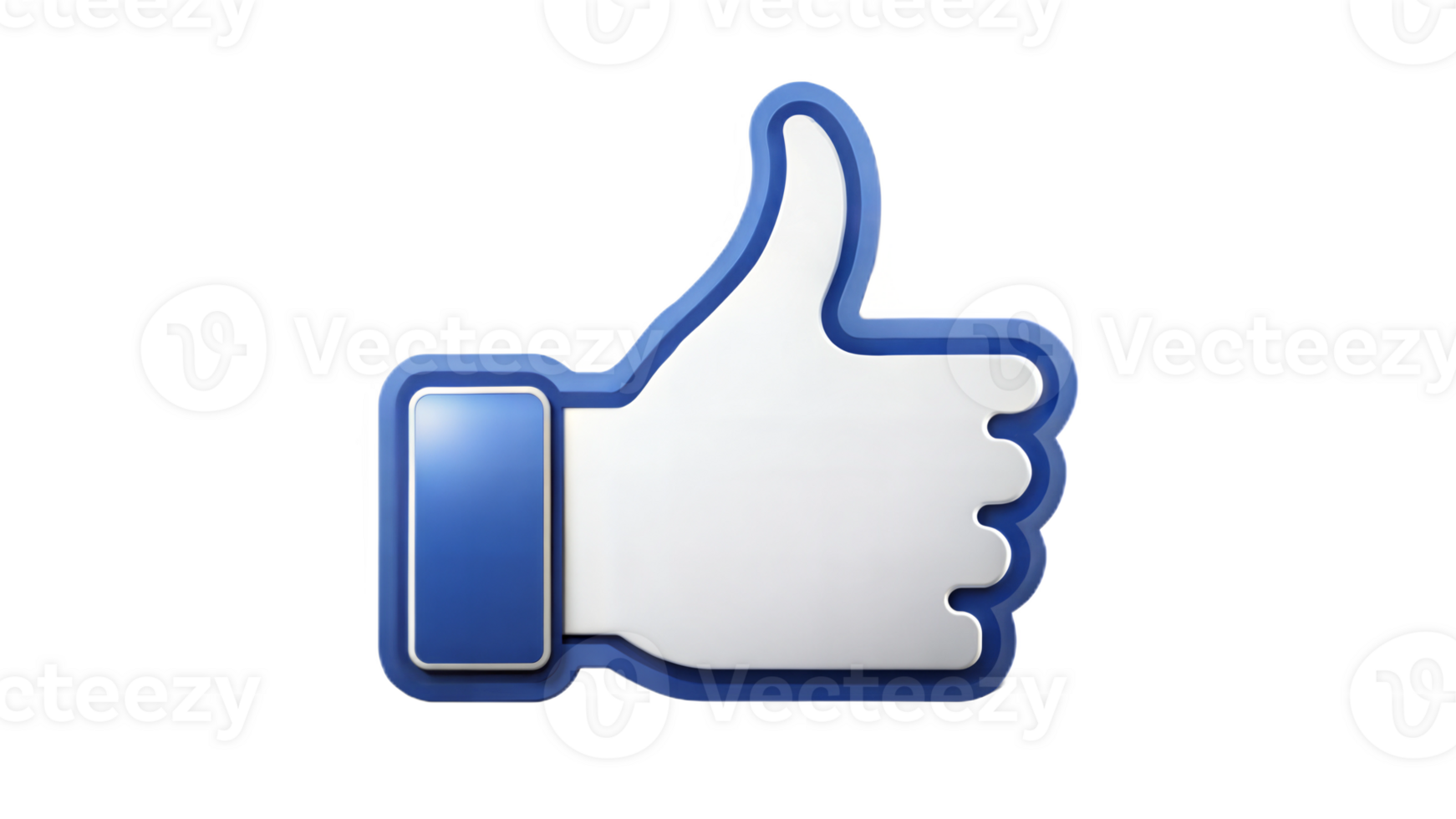 Thumbs up icon in blue, symbolizing approval, feedback, and positive interaction in digital media. png