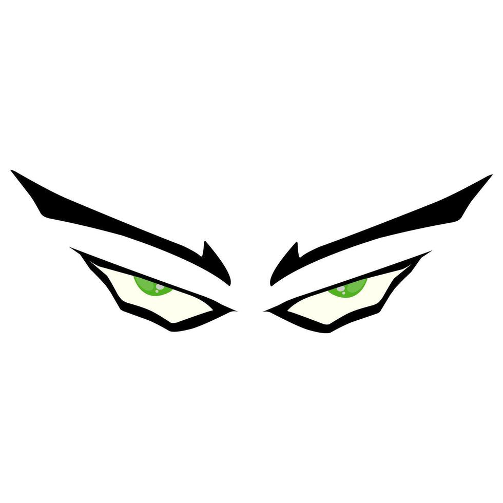 An evil eye with green eyes on a white background vector