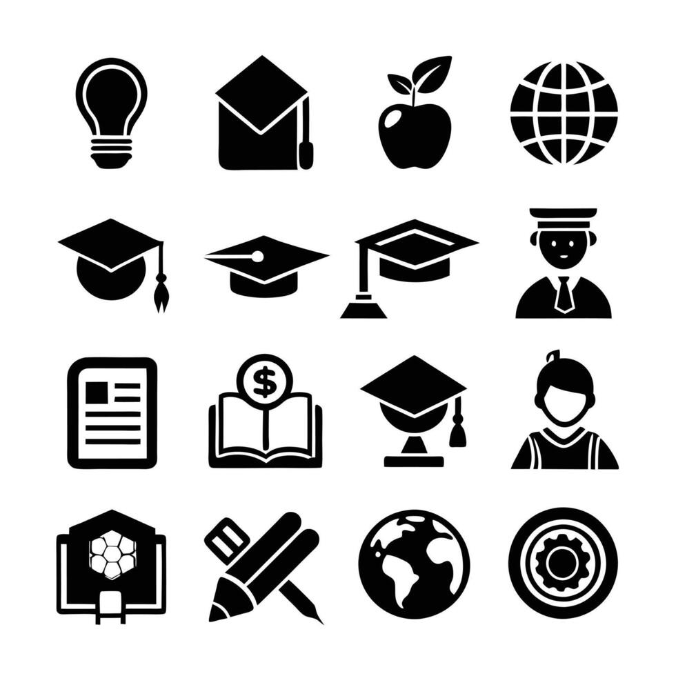education and education icons set illustration vector