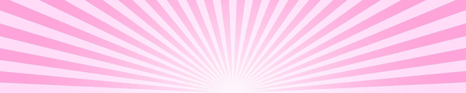 Circus or carnival pattern with pink radial stripes. Rosy sunburst, explosion or surprise effect, manga background. Bubble gum, lollipop candy, ice cream texture vector