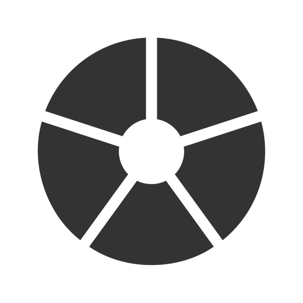 Donut or pie chart template. Circle shape divided on 5 equal parts. Wheel diagrams with eight sectors vector