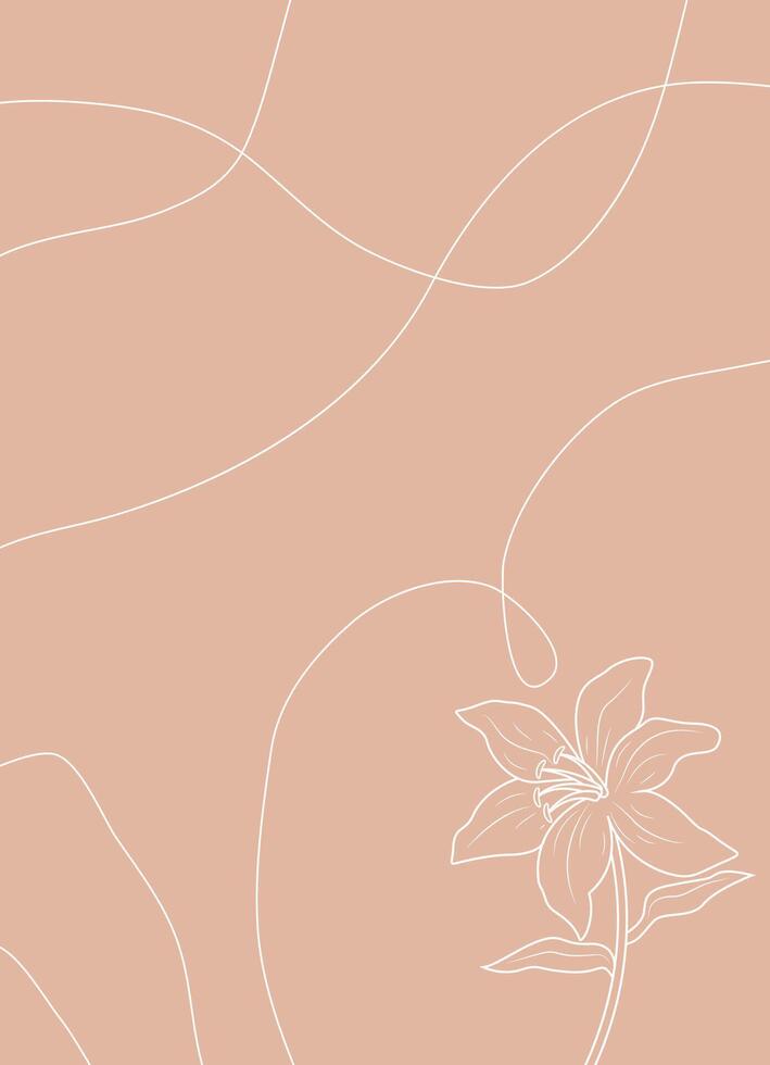 Lily Flower Abstract Neutrals Background vector