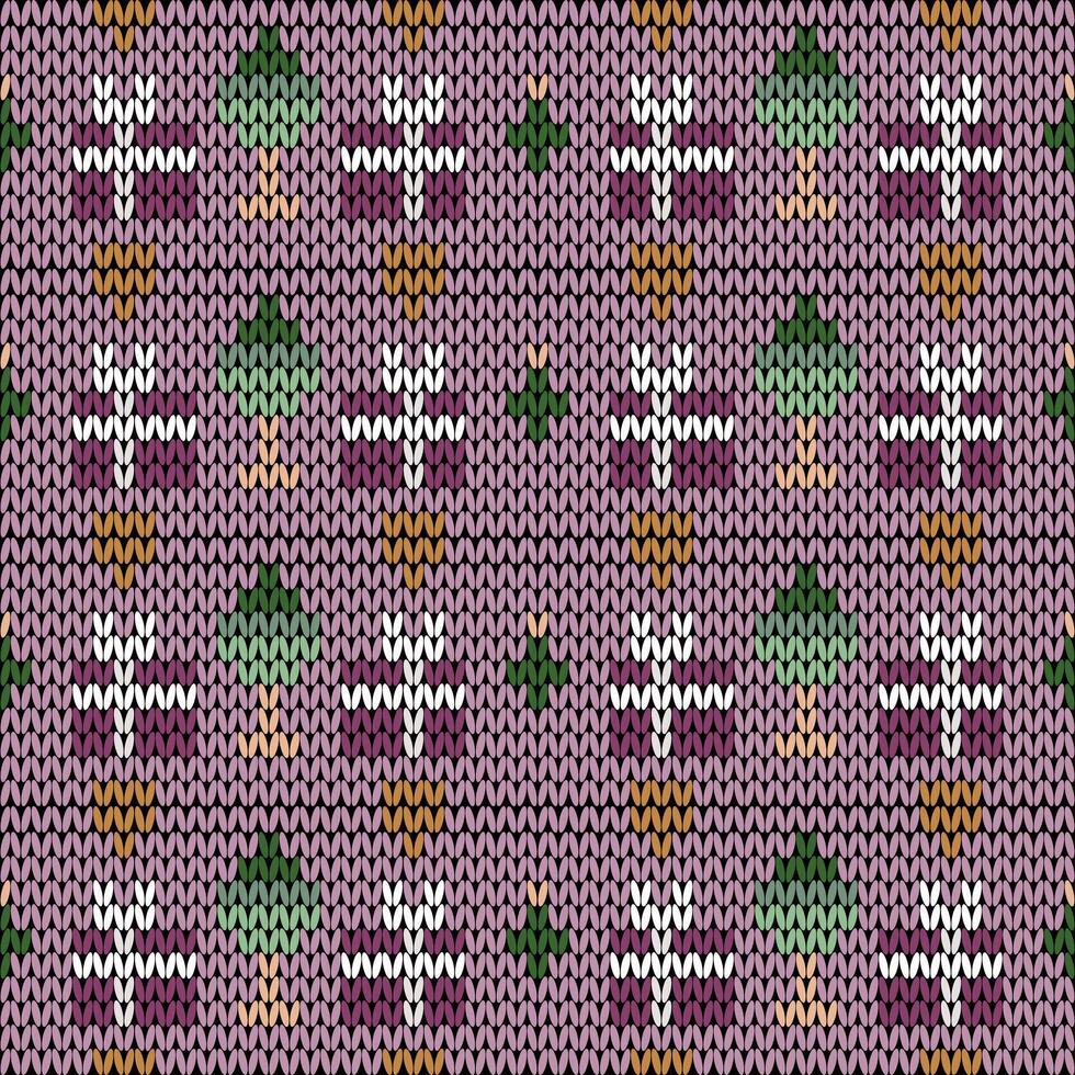 Xmas snowfall wool knitted background vector