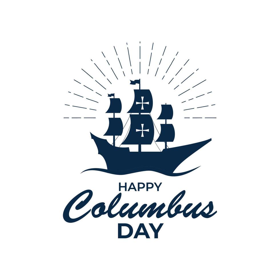 Happy Columbus Day Symbol Isolated on White Background. vector