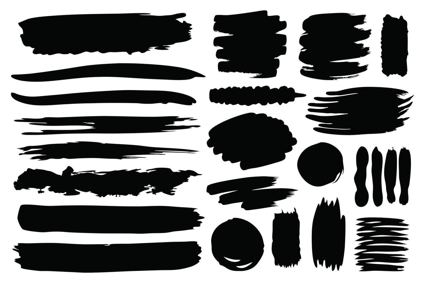 A collection of black brush strokes on a white background vector
