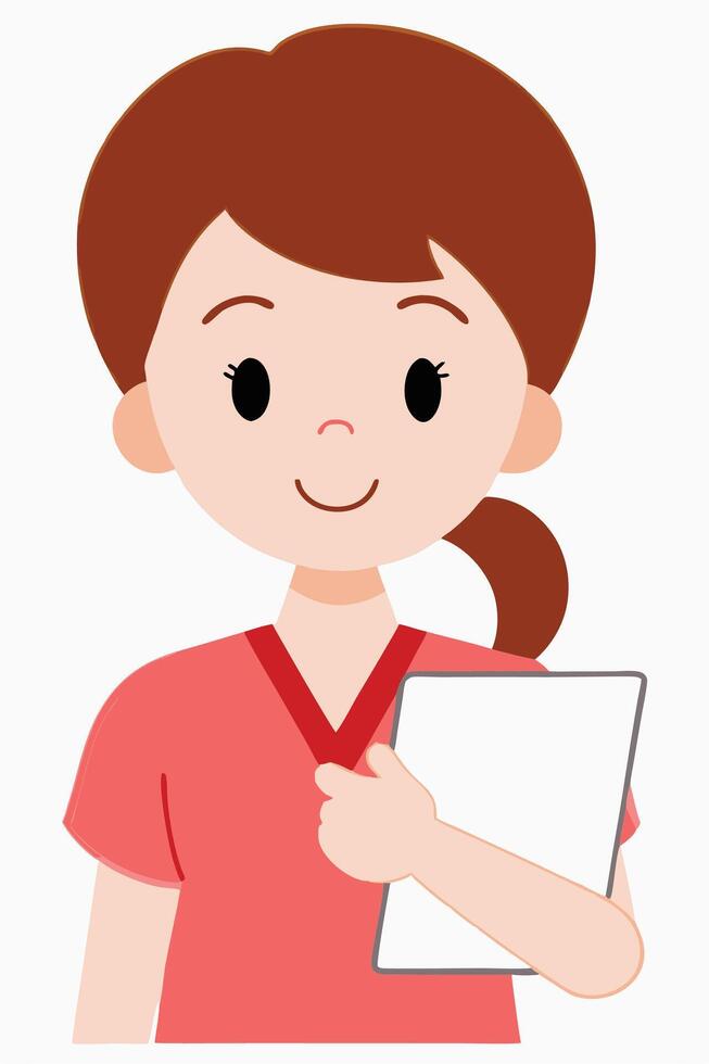 A cartoon woman holding a clipboard vector