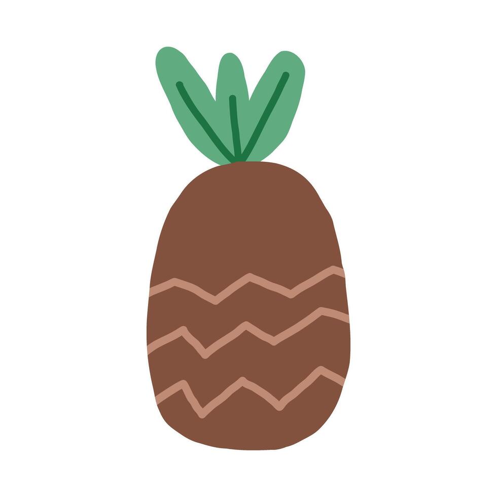 Hand drawn pineapple. illustration on a white background vector