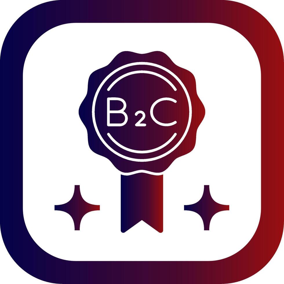 B2C Glyph Gradient Round Corner vector